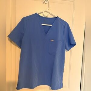 Figs Caterina Scrub Top in Ceil Blue